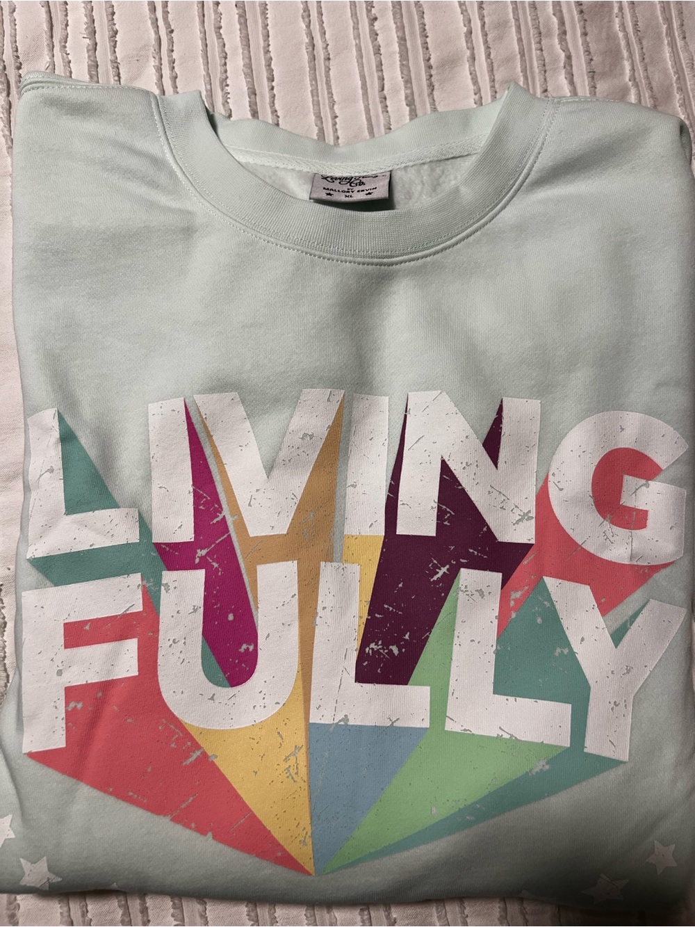 Living Fully Graphic Sweatshirt - Mint